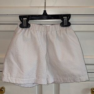 Beaufort Bonnet Tan and white seersucker shorts